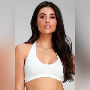 Free People Amber Ivory Seamless Halter Bralette White